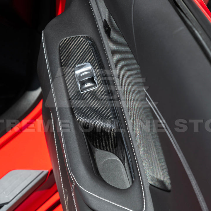 Corvette C8 DRY CARBON FIBER Door Window Control Panel Switch Cover