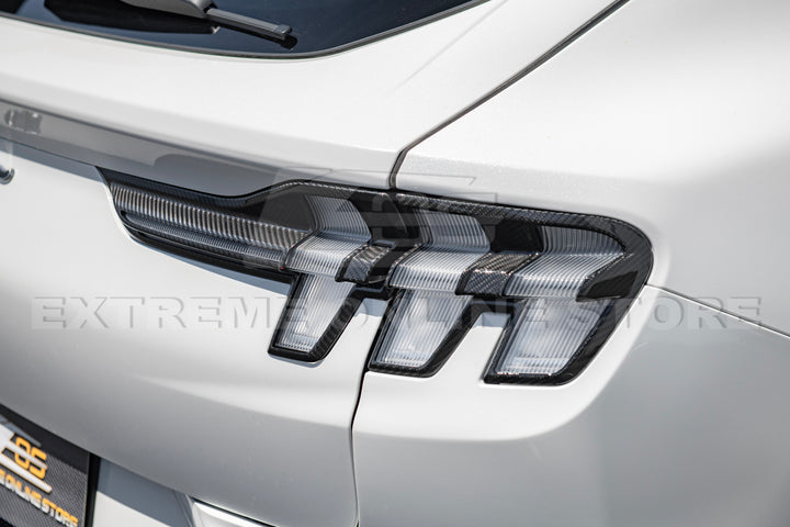 2021+ Ford Mustang Mach-E DRY Carbon Fiber Rear Tail Light Bezel Cover
