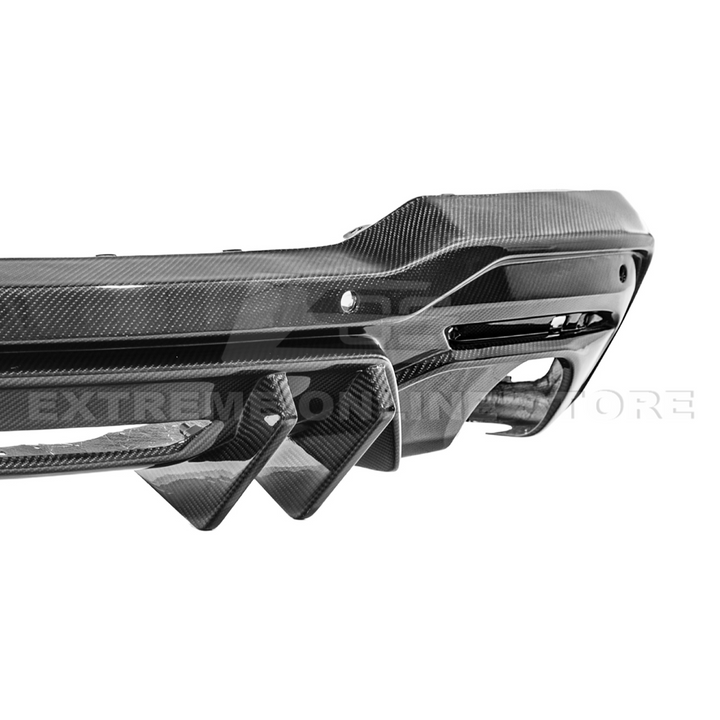 2024-Up Ford Mustang Performance V2 Carbon Fiber Rear Bumper Dual Tip Diffuser
