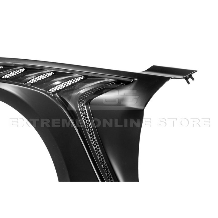 2018-23 Ford Mustang S550 | GTD Style Primed Black Front Side Vented Fenders
