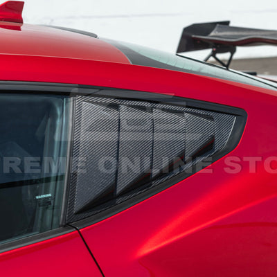 2024-Up Ford Mustang Carbon Fiber Side Quarter Window Louver Sun Shade Cover