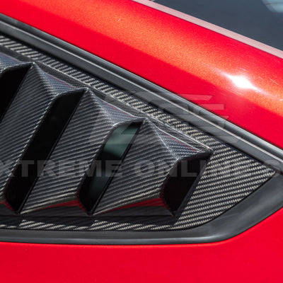 2024-Up Ford Mustang Carbon Fiber Side Quarter Window Louver Sun Shade Cover