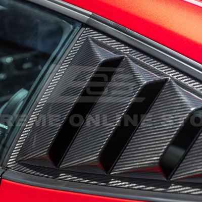 2024-Up Ford Mustang Carbon Fiber Side Quarter Window Louver Sun Shade Cover