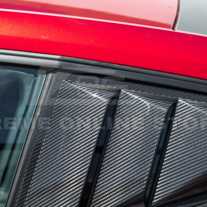2024-Up Ford Mustang Carbon Fiber Side Quarter Window Louver Sun Shade Cover