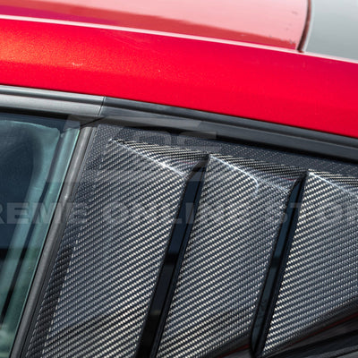 2024-Up Ford Mustang Carbon Fiber Side Quarter Window Louver Sun Shade Cover