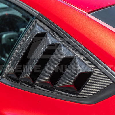 2024-Up Ford Mustang Carbon Fiber Side Quarter Window Louver Sun Shade Cover
