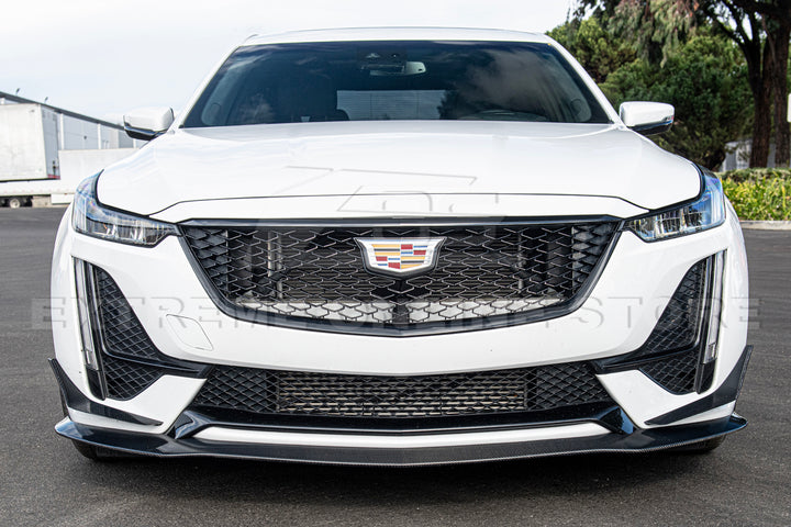 2020-24 Cadillac CT5-V Blackwing Package Style Carbon Fiber Front Lip Splitter Canards