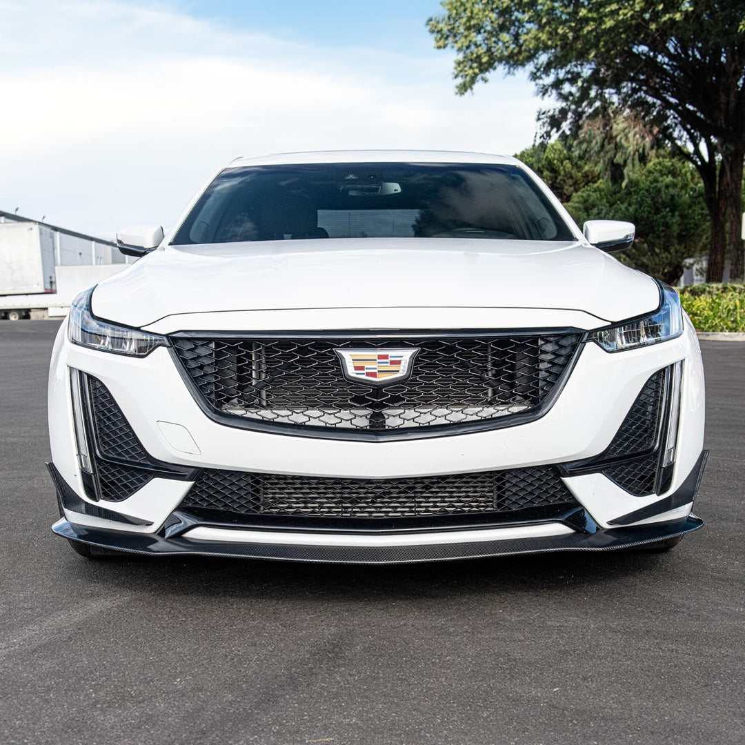 2020-24 Cadillac CT5-V Blackwing Package Style Carbon Fiber Front Lip Splitter Canards
