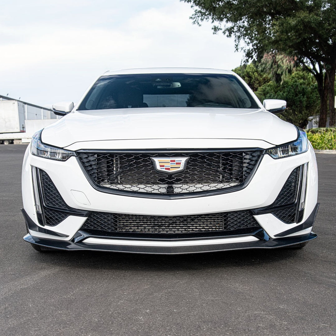 2020-24 Cadillac CT5-V Blackwing Package Style Carbon Fiber Front Lip Splitter Canards