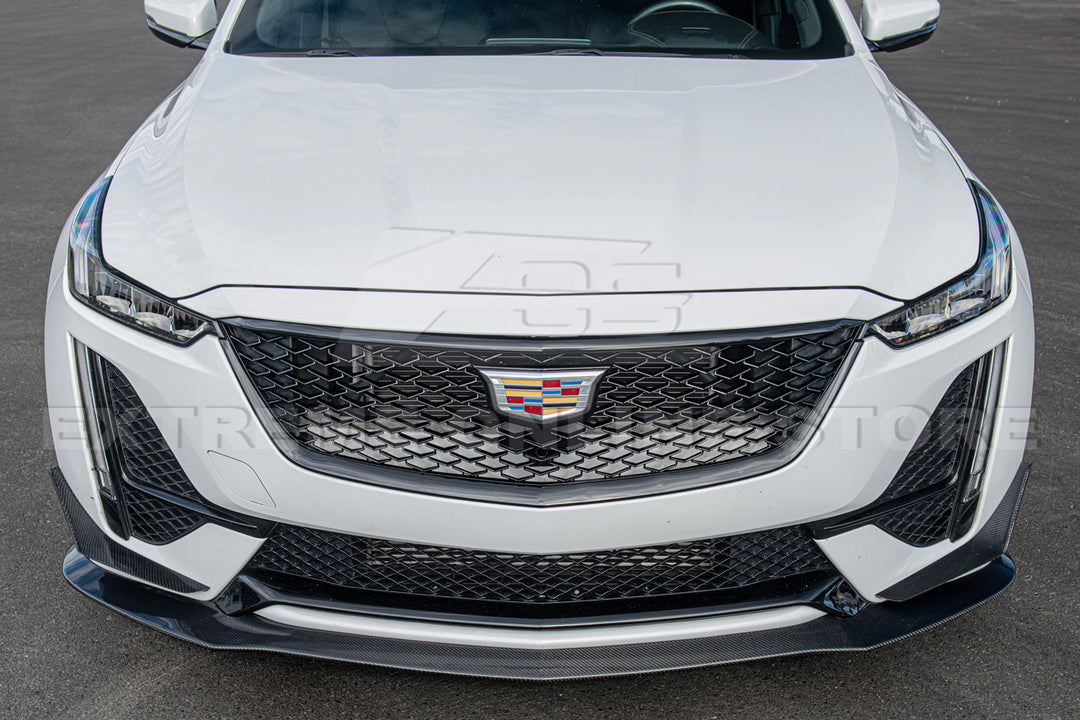 2020-24 Cadillac CT5-V Blackwing Package Style Carbon Fiber Front Lip Splitter Canards