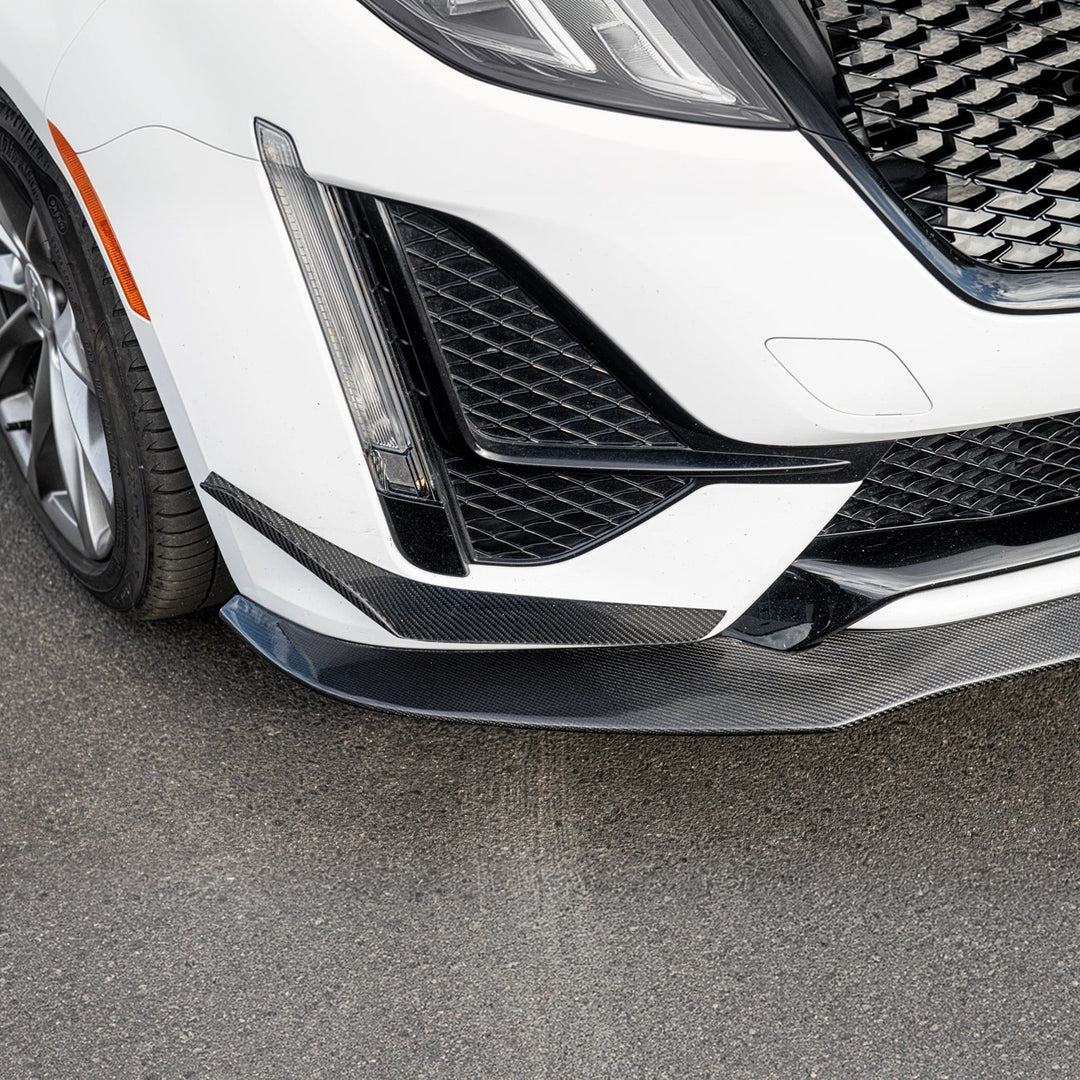 2020-24 Cadillac CT5-V Blackwing Package Style Carbon Fiber Front Lip Splitter Canards