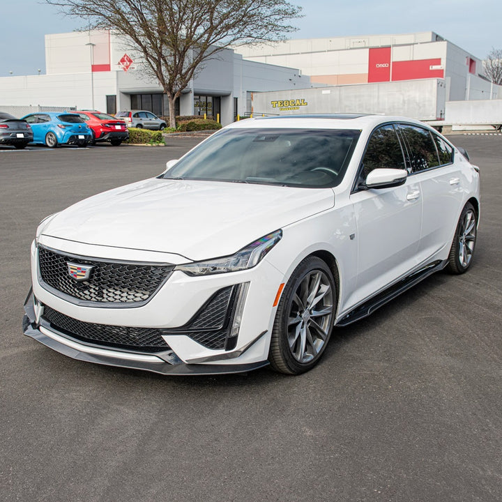 2020-24 Cadillac CT5-V Blackwing Package Style Carbon Fiber Front Lip Splitter Canards