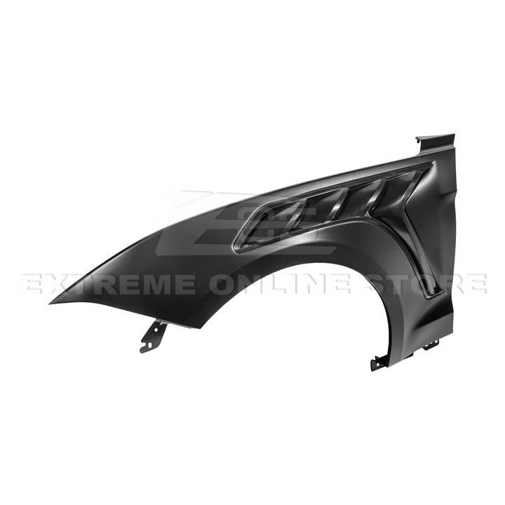 2018-23 Ford Mustang S550 | GTD Style Primed Black Front Side Vented Fenders