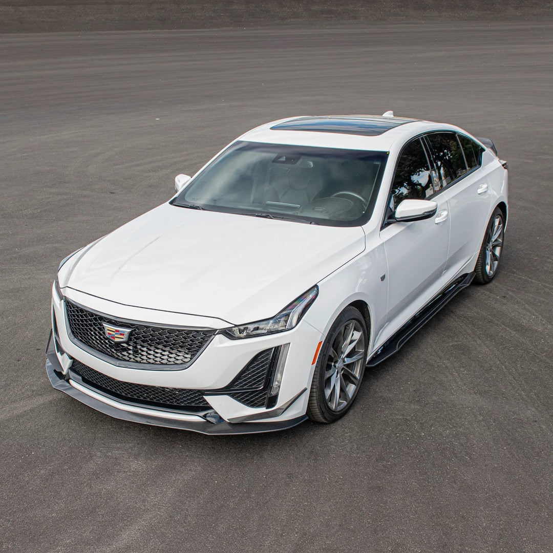 2020-24 Cadillac CT5-V Blackwing Package Style Carbon Fiber Front Lip Splitter Canards