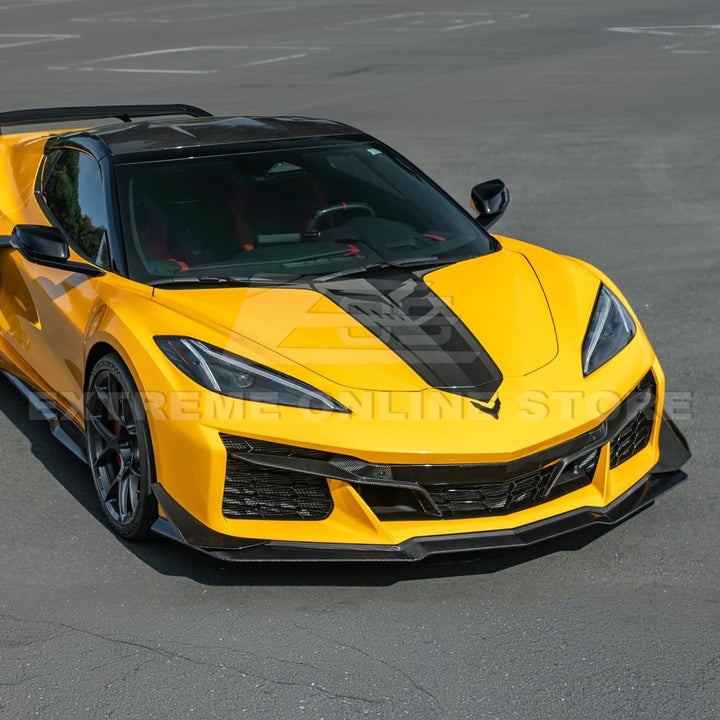 Corvette C8 Z06 / E-Ray DRY CARBON FIBER Front Splitter &amp; Canards [Z07 Extended Package]