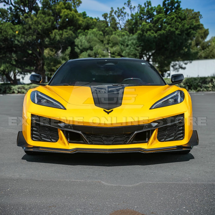 Corvette C8 Z06 / E-Ray DRY CARBON FIBER Front Splitter &amp; Canards [Z07 Extended Package]