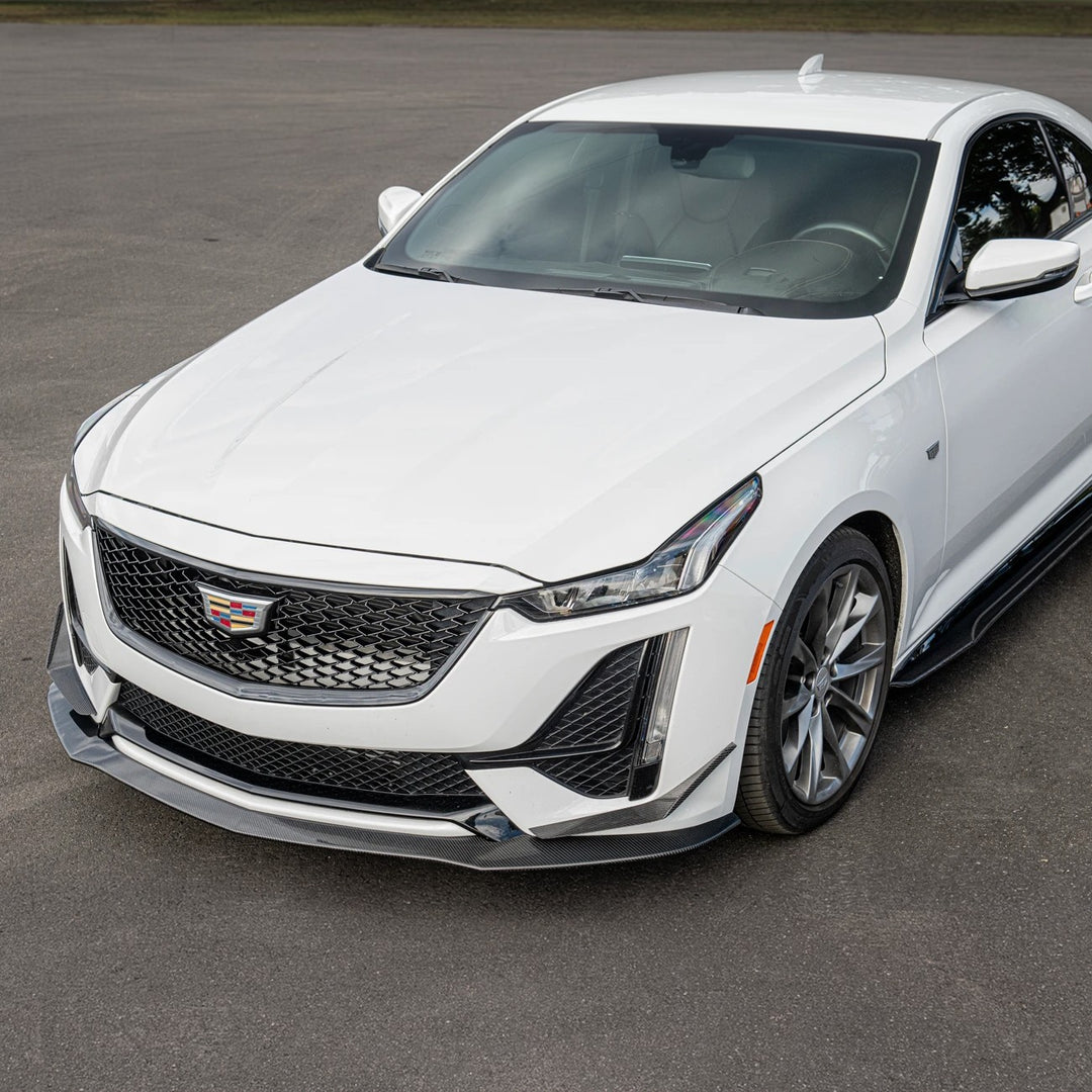 2020-24 Cadillac CT5-V Blackwing Package Style Carbon Fiber Front Lip Splitter Canards