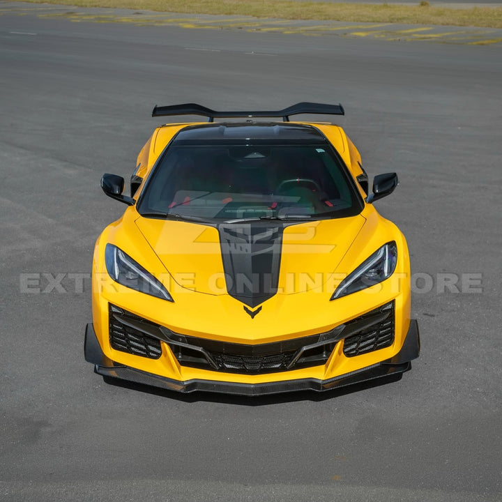 Corvette C8 Z06 / E-Ray DRY CARBON FIBER Front Splitter &amp; Canards [Z07 Extended Package]