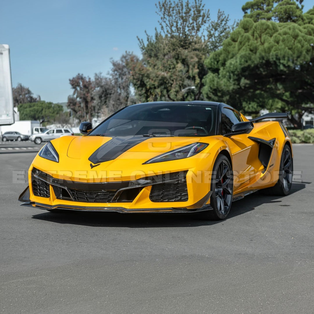 Corvette C8 Z06 / E-Ray DRY CARBON FIBER Front Splitter &amp; Canards [Z07 Extended Package]