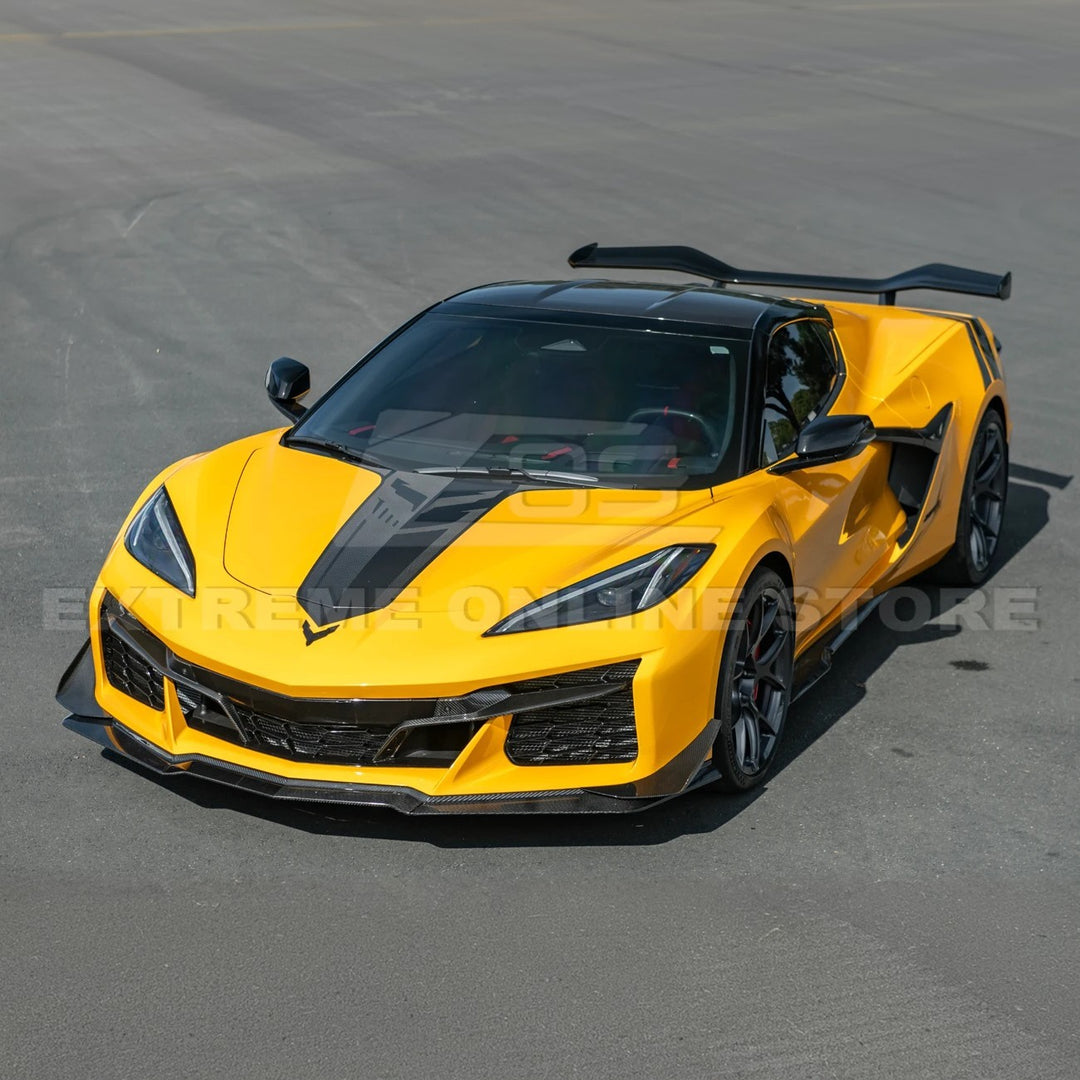Corvette C8 Z06 / E-Ray DRY CARBON FIBER Front Splitter &amp; Canards [Z07 Extended Package]