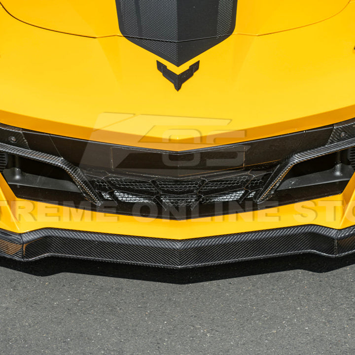Corvette C8 Z06 / E-Ray DRY CARBON FIBER Front Splitter &amp; Canards [Z07 Extended Package]