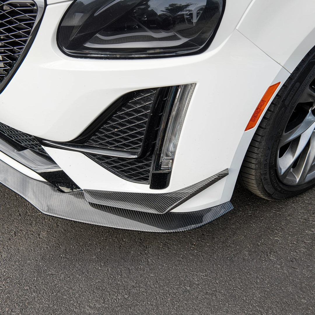 2020-24 Cadillac CT5-V Blackwing Package Style Carbon Fiber Front Lip Splitter Canards