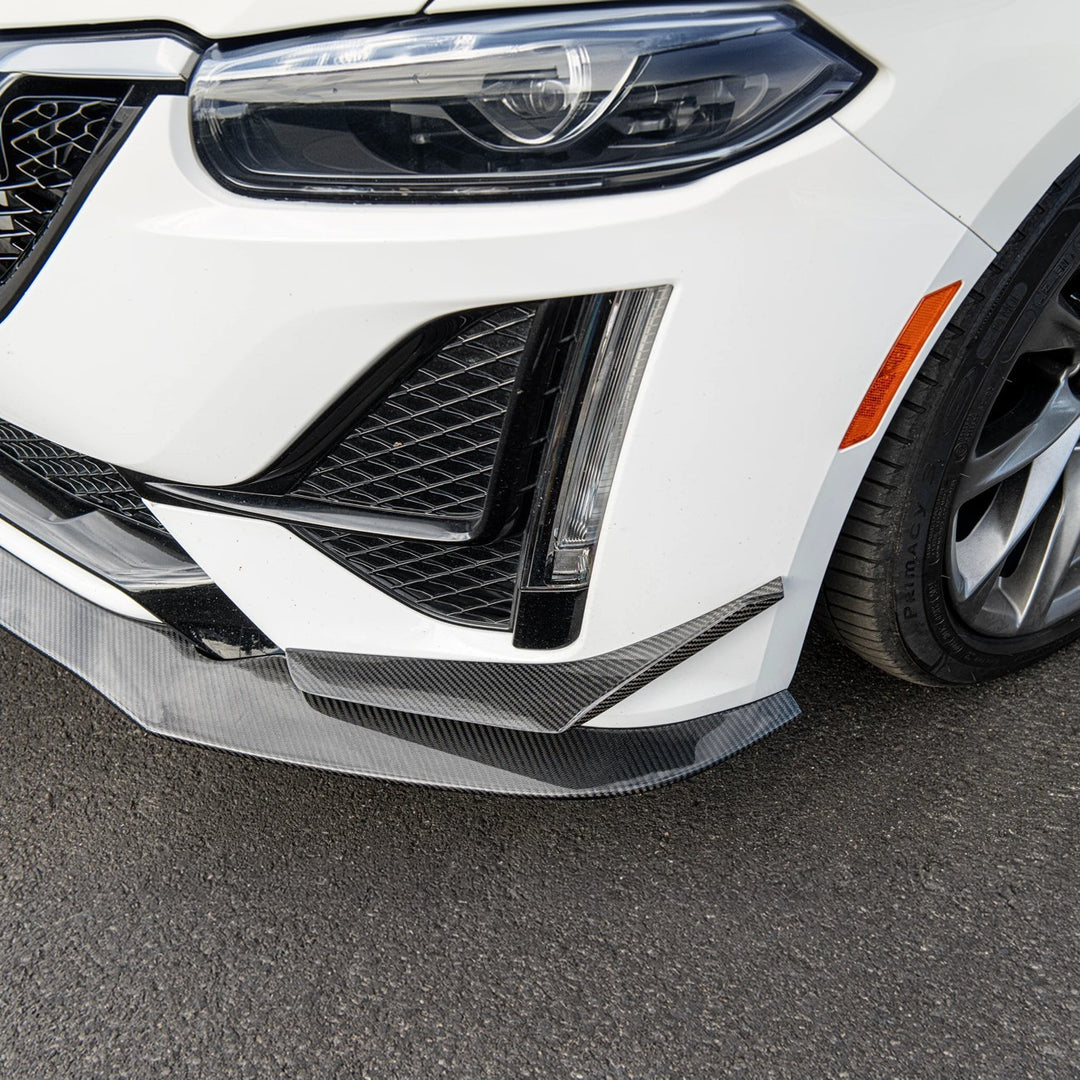 2020-24 Cadillac CT5-V Blackwing Package Style Carbon Fiber Front Lip Splitter Canards