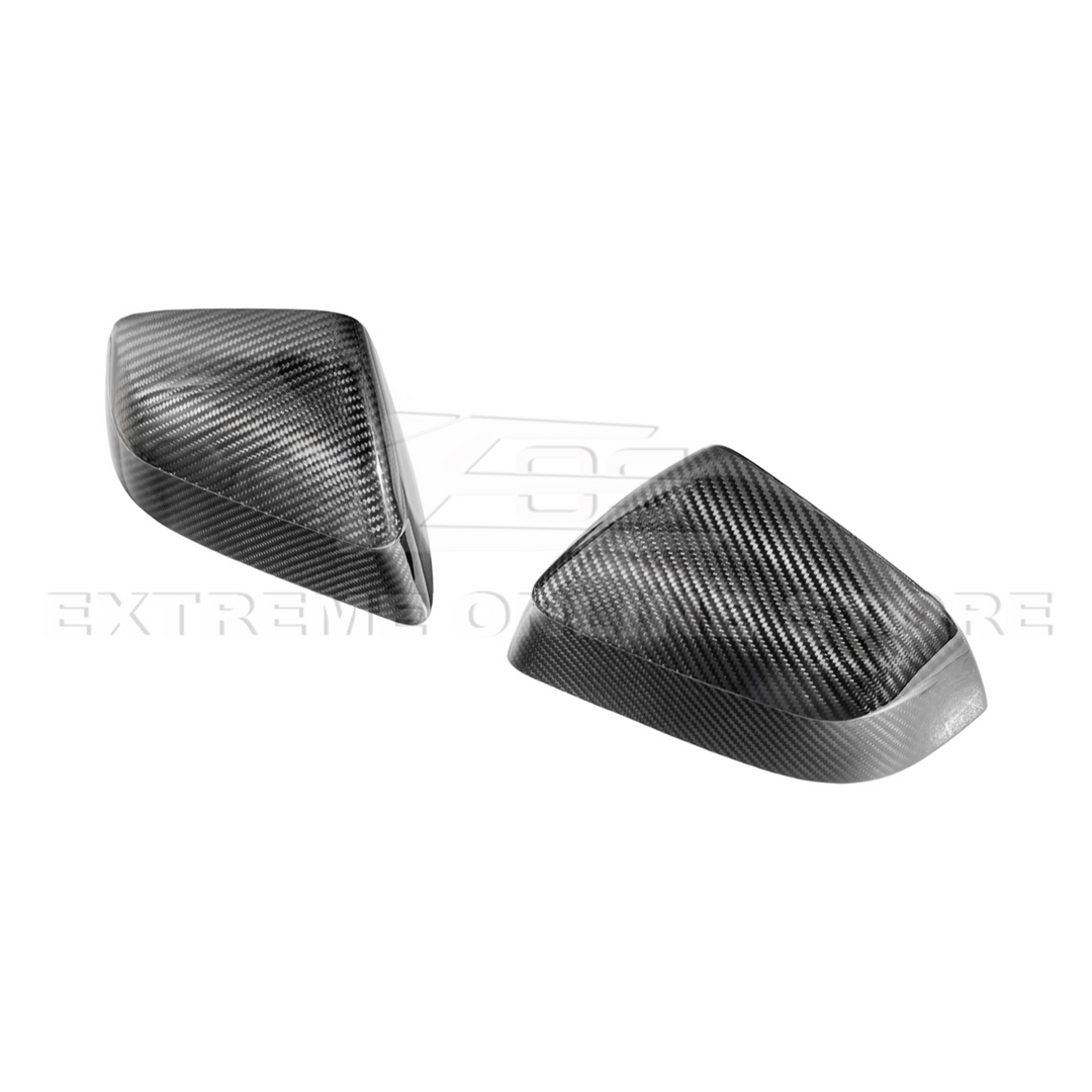 2025-Up Tesla Model Y Dry Carbon Fiber Tape On Side Mirror Cap Covers Pair