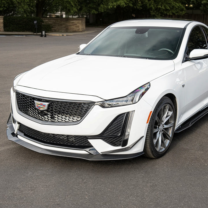 2020-24 Cadillac CT5-V Blackwing Package Style Carbon Fiber Front Lip Splitter Canards