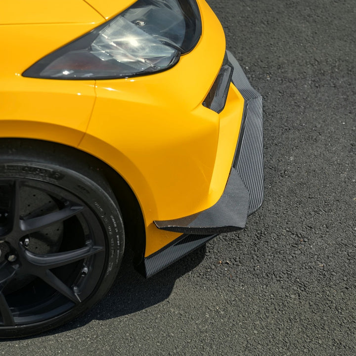 2023-Present Corvette C8 Z06 / E-Ray | Z07 Extended DRY CARBON FIBER Front Lip Splitter &amp; No-Drill Canards