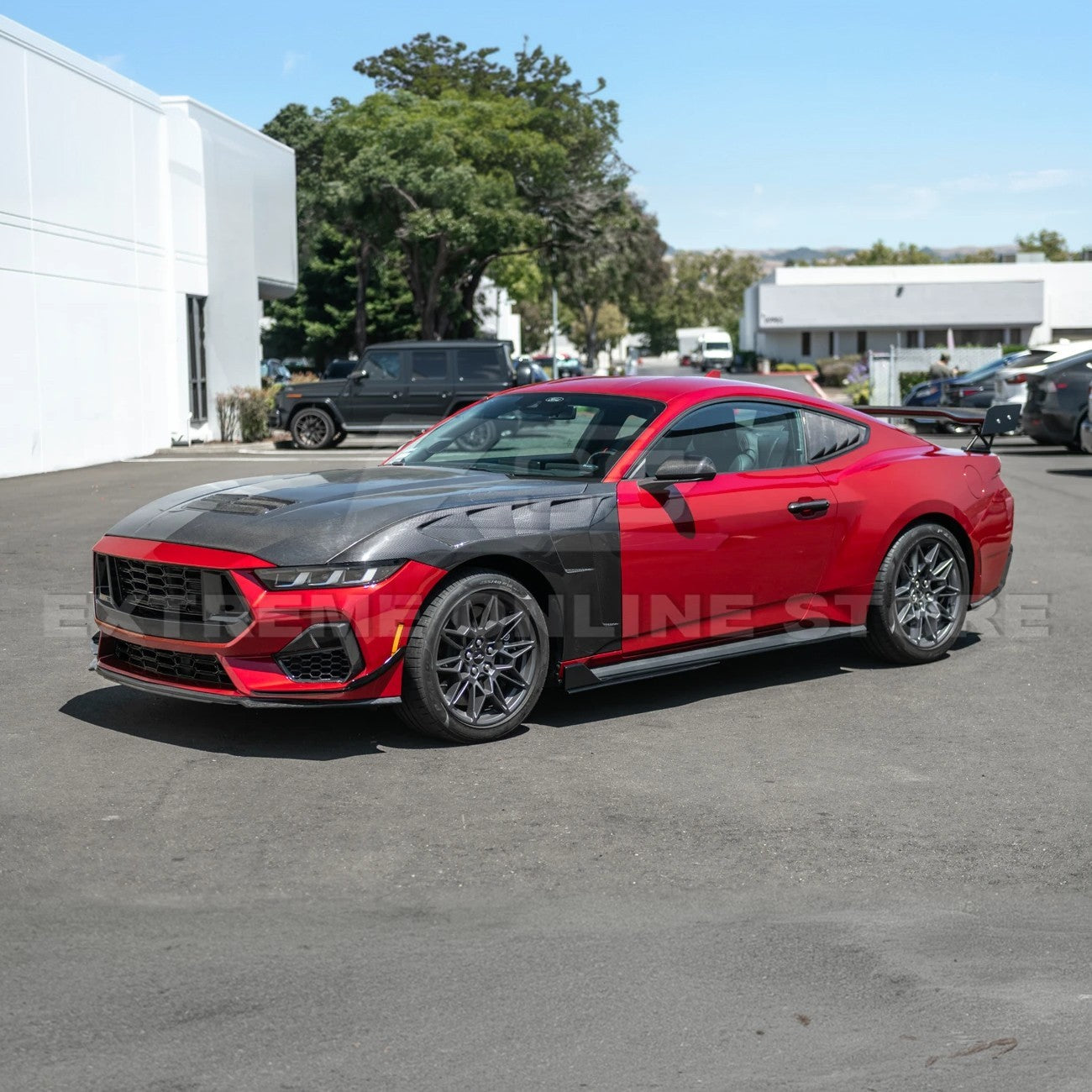 2024-Up Ford Mustang Carbon Fiber Side Quarter Window Louver Sun Shade Cover