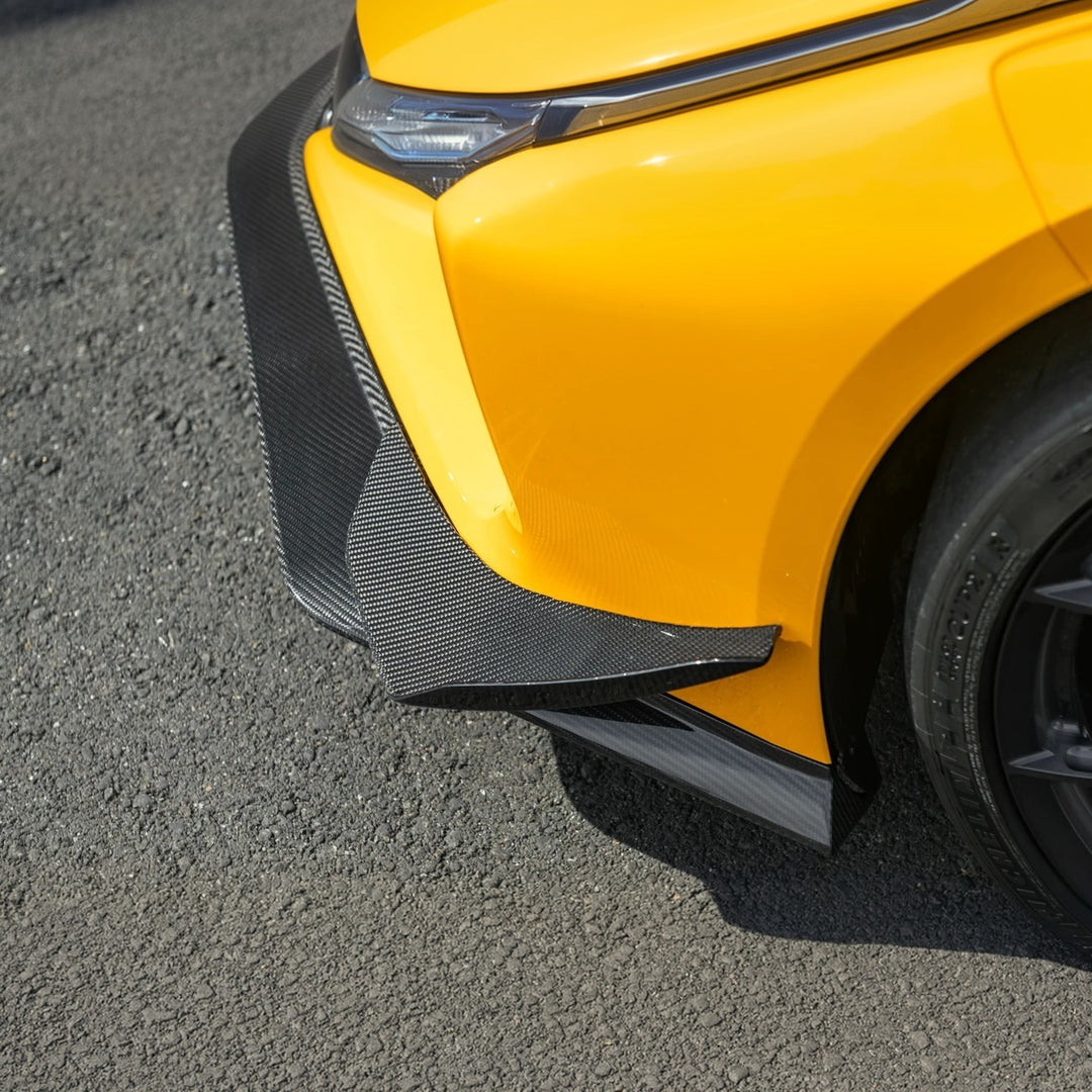 2023-Present Corvette C8 Z06 / E-Ray | Z07 Extended DRY CARBON FIBER Front Lip Splitter &amp; No-Drill Canards