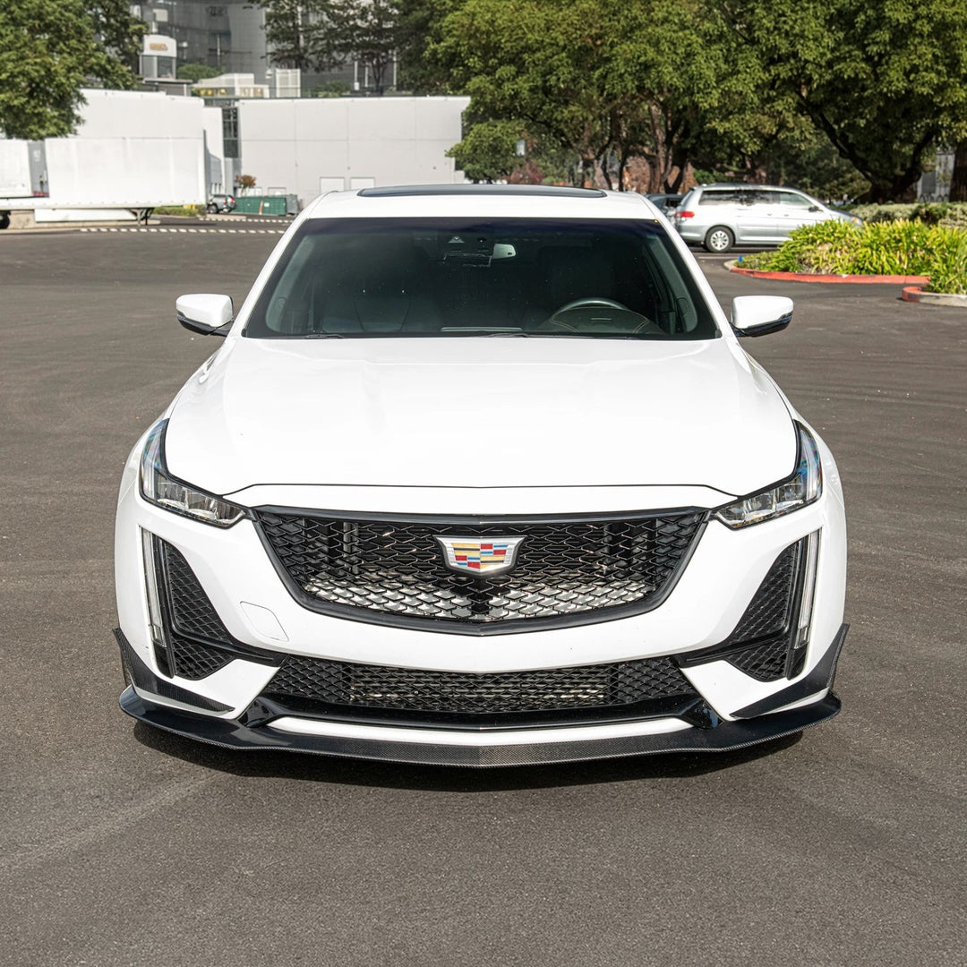 2020-24 Cadillac CT5-V Blackwing Package Style Carbon Fiber Front Lip Splitter Canards