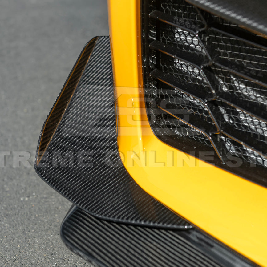 Corvette C8 Z06 / E-Ray DRY CARBON FIBER Front Splitter &amp; Canards [Z07 Extended Package]