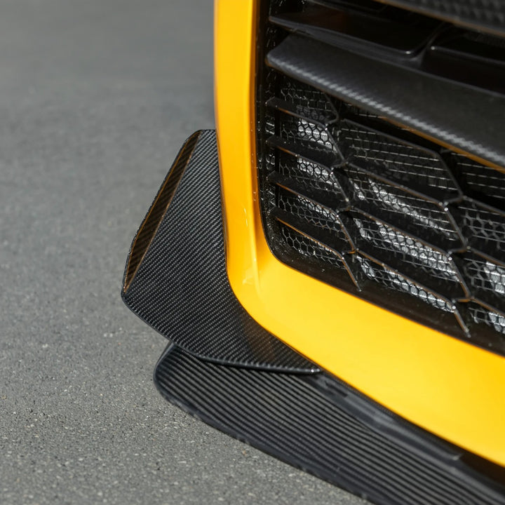 2023-Present Corvette C8 Z06 / E-Ray | Z07 Extended DRY CARBON FIBER Front Lip Splitter &amp; No-Drill Canards