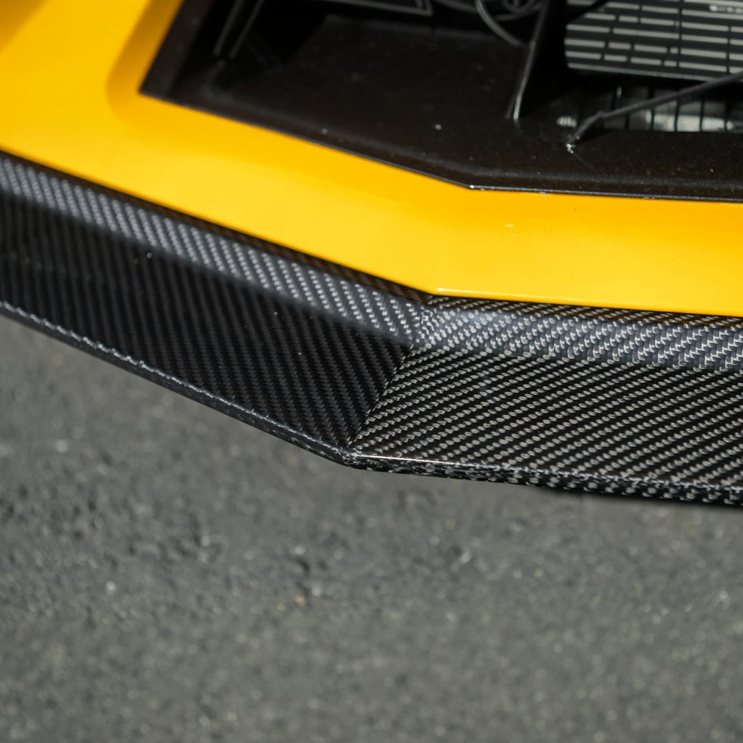 2023-Present Corvette C8 Z06 / E-Ray | Z07 Extended DRY CARBON FIBER Front Lip Splitter &amp; No-Drill Canards