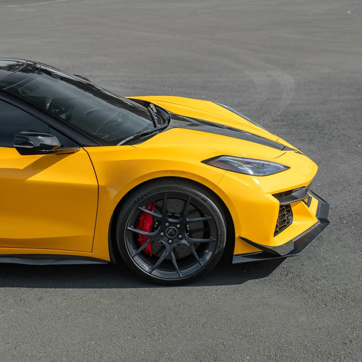 2023-Present Corvette C8 Z06 / E-Ray | Z07 Extended DRY CARBON FIBER Front Lip Splitter &amp; No-Drill Canards