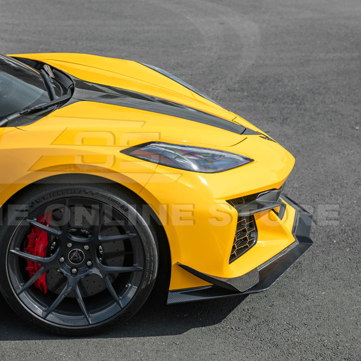 Corvette C8 Z06 / E-Ray DRY CARBON FIBER Front Splitter &amp; Canards [Z07 Extended Package]