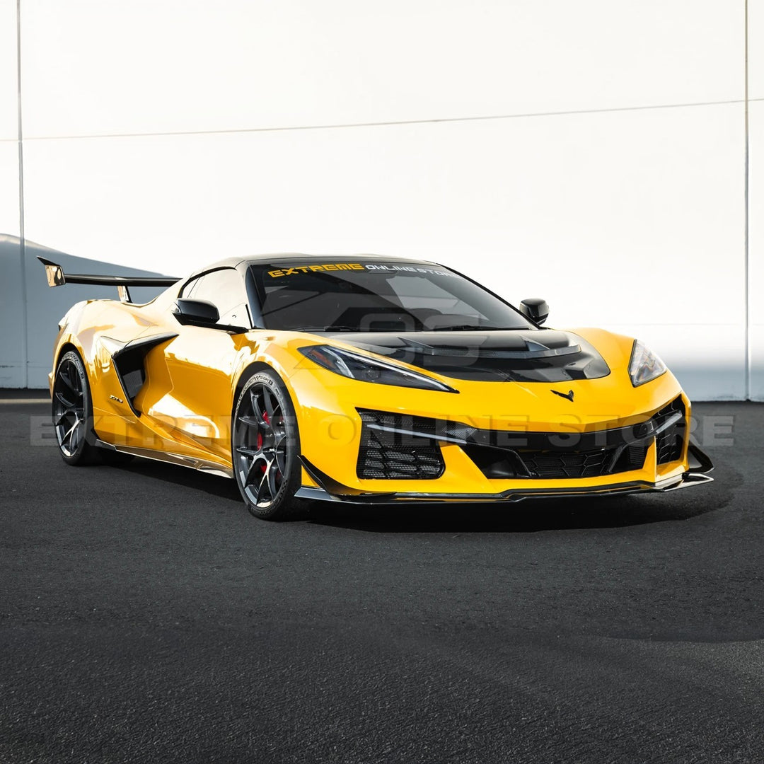Corvette C8 Z06 / E-Ray DRY CARBON FIBER Front Splitter &amp; Canards [Z07 Extended Package]