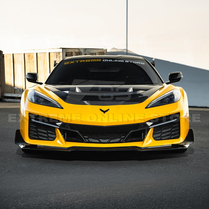 Corvette C8 Z06 / E-Ray DRY CARBON FIBER Front Splitter &amp; Canards [Z07 Extended Package]