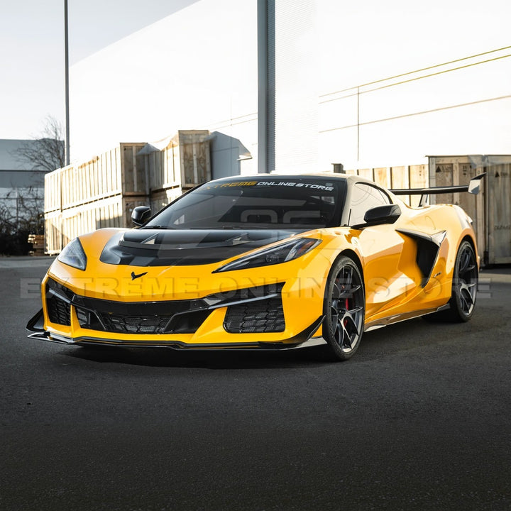 Corvette C8 Z06 / E-Ray DRY CARBON FIBER Front Splitter &amp; Canards [Z07 Extended Package]