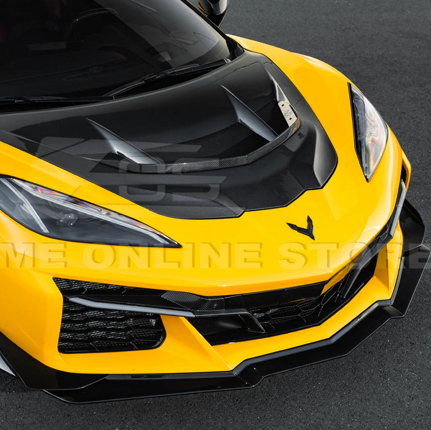 Corvette C8 Z06 / E-Ray DRY CARBON FIBER Front Splitter &amp; Canards [Z07 Extended Package]