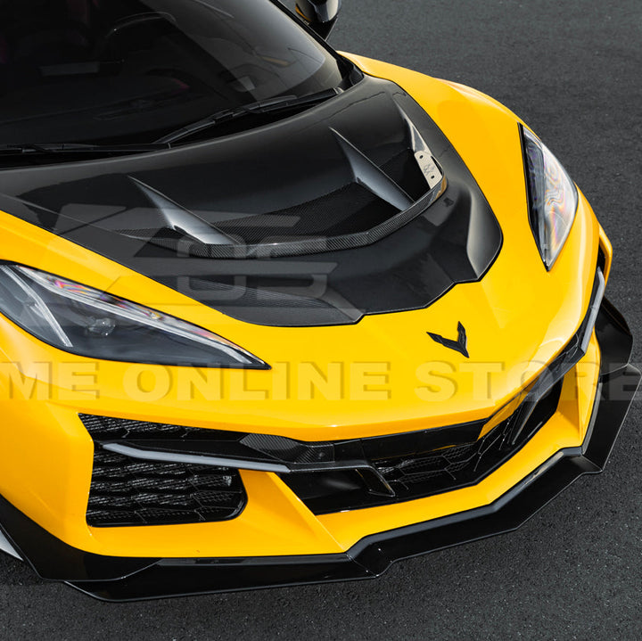 Corvette C8 Z06 / E-Ray DRY CARBON FIBER Front Splitter &amp; Canards [Z07 Extended Package]
