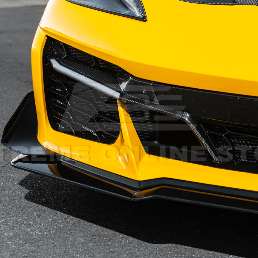 Corvette C8 Z06 / E-Ray DRY CARBON FIBER Front Splitter &amp; Canards [Z07 Extended Package]