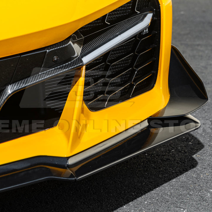 Corvette C8 Z06 / E-Ray DRY CARBON FIBER Front Splitter &amp; Canards [Z07 Extended Package]