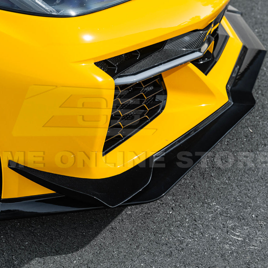 Corvette C8 Z06 / E-Ray DRY CARBON FIBER Front Splitter &amp; Canards [Z07 Extended Package]