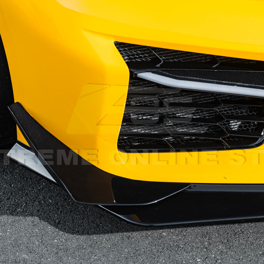 Corvette C8 Z06 / E-Ray DRY CARBON FIBER Front Splitter &amp; Canards [Z07 Extended Package]