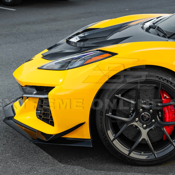Corvette C8 Z06 / E-Ray DRY CARBON FIBER Front Splitter &amp; Canards [Z07 Extended Package]