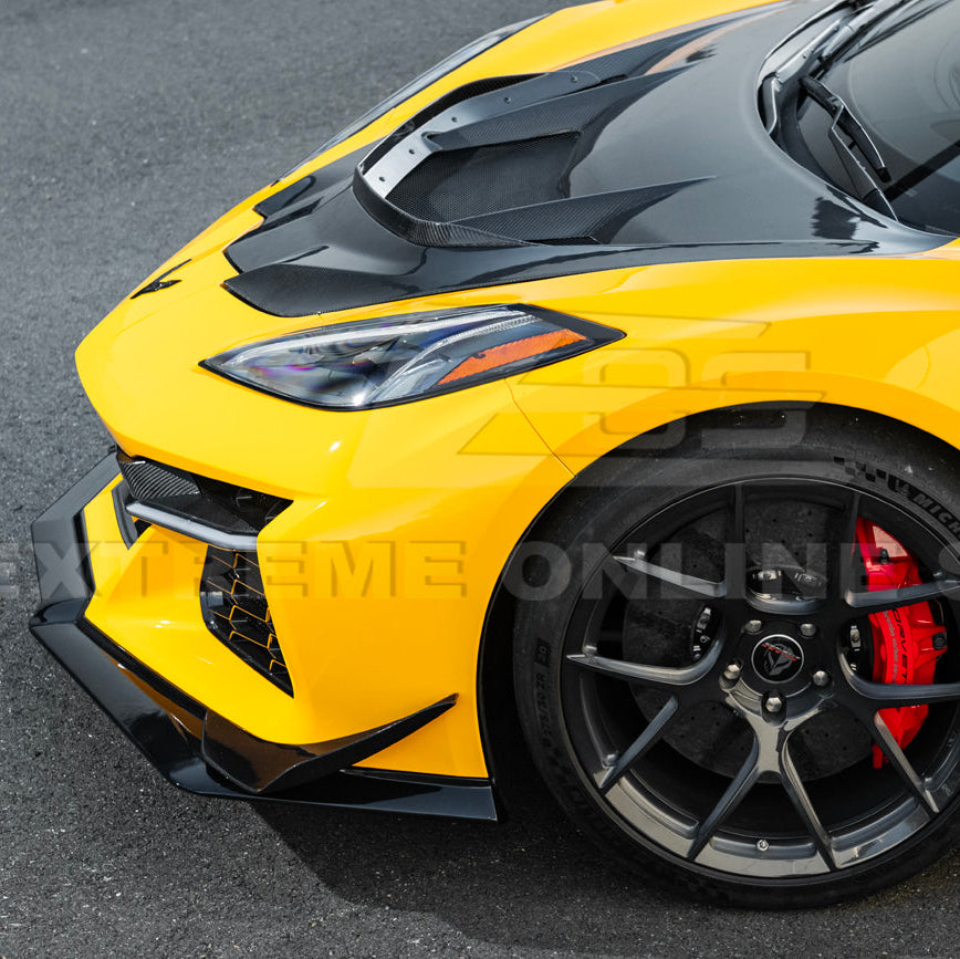 Corvette C8 Z06 / E-Ray DRY CARBON FIBER Front Splitter &amp; Canards [Z07 Extended Package]