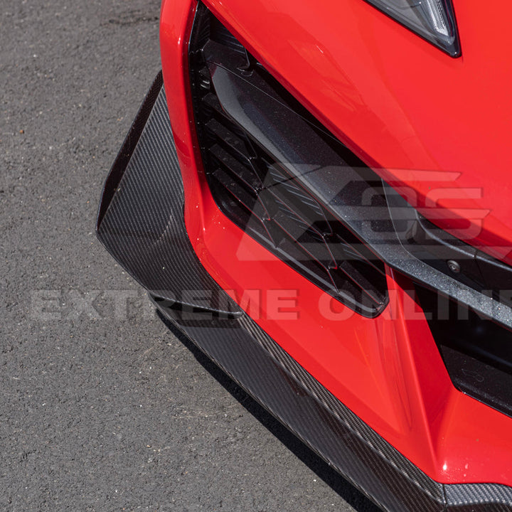 Chevrolet Corvette C8 Z06 / E-Ray DRY CARBON FIBER Front Side Canards